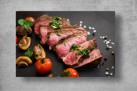 Tapet Premium Canvas - Carne de vita cu rosii si ciuperci [1]