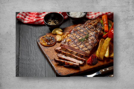 Tapet Premium Canvas - Carne la grill cu usturoi si cartofi [1]