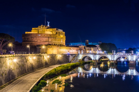 Tapet Premium Canvas - Castelul Santangelo din Roma [1]