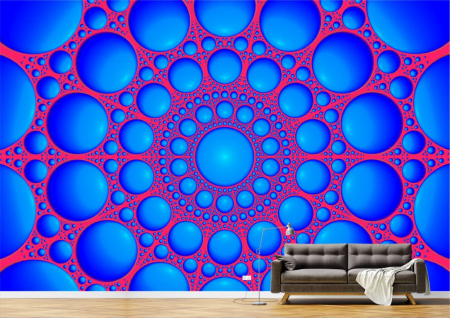 Tapet Premium Canvas - Cercuri abstracte albastre [1]