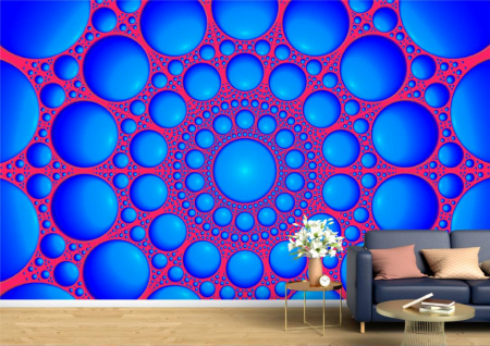 Abstract - Abstract 3D - Tapet Premium Canvas - Cercuri abstracte albastre
