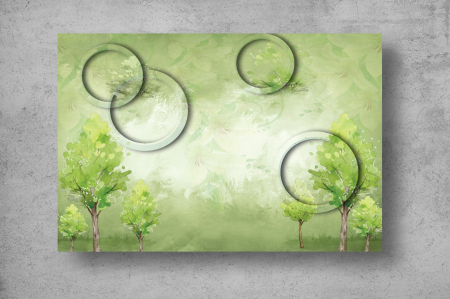 Tapet Premium Canvas - Cercuri si copaci inverziti abstract [1]
