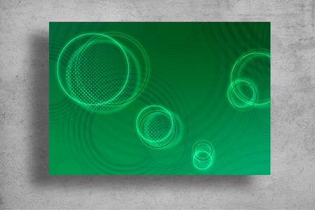 Tapet Premium Canvas - Cercuri verzi si negre abstract [1]
