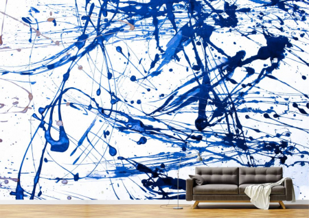 Tapet Premium Canvas - Cerneala albastra abstracta [1]