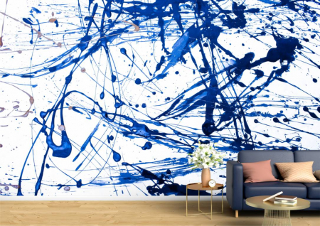 Tapet - Tapet Premium Canvas - Cerneala albastra abstracta