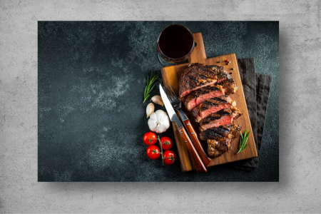 Tapet Premium Canvas - Coasta de porc cu rosii usturoi si vin rosu [1]