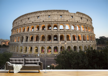 Urbane - Tapet Premium Canvas - Coloseumul din Roma sub cerul albastru
