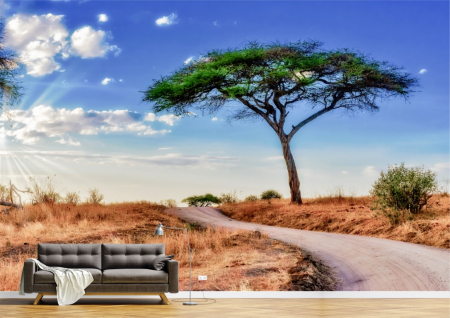 Peisaje - Tapet Premium Canvas - Copacul singuratic din savana