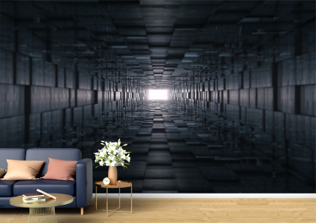 Abstract - Abstract 3D - Tapet Premium Canvas - Coridorul din cuburi 3d abstract