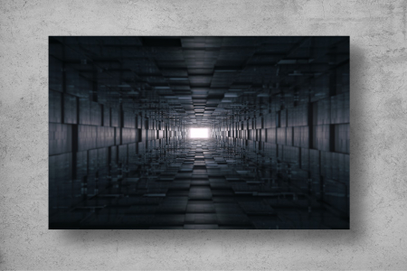 Tapet Premium Canvas - Coridorul din cuburi 3d abstract [1]