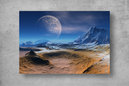 Tapet Premium Canvas - Desertul si luna abstract [1]