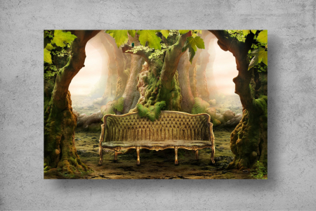 Tapet Premium Canvas - Divanul din natura 3d [1]