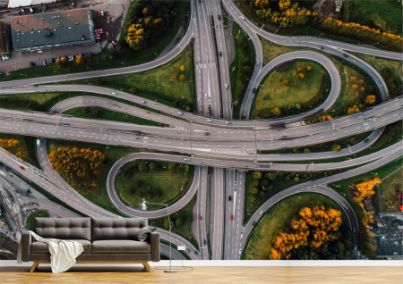 Urbane - Tapet Premium Canvas - Drumuri rasucite in centrul orasului