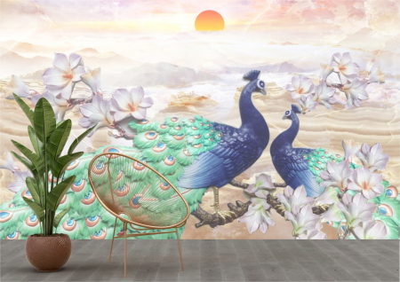 Animale - Tapet Premium Canvas - Fazani abstract in natura