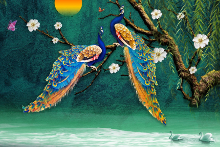 Tapet Premium Canvas - Fazani in natura [1]