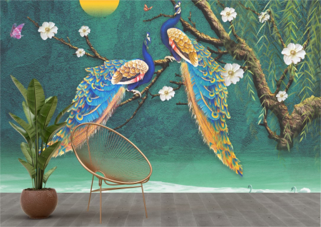 Animale - Tapet Premium Canvas - Fazani in natura