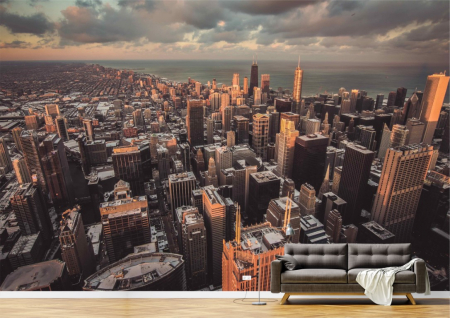 Urbane - Tapet Premium Canvas - Feerie urbana la amurg