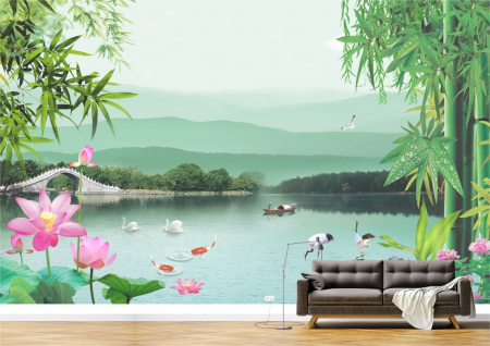 Peisaje - Tapet Premium Canvas - Flora si fauna din parc