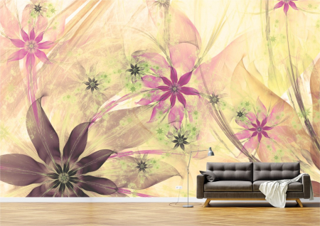 Flori - Tapet Premium Canvas - Flori abstracte