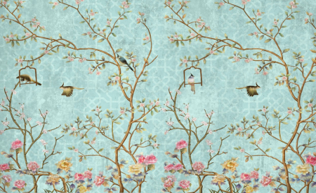 Tapet Premium Canvas - Flori pasarele si ramuri [1]