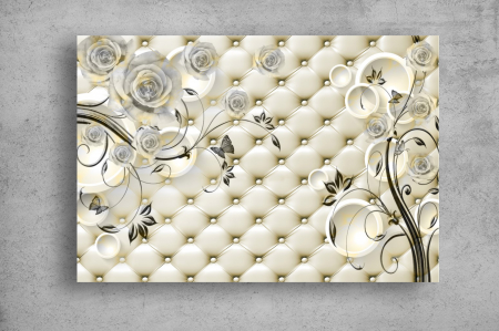 Tapet Premium Canvas - Florile fluturii si fundalul abstract 3d [1]