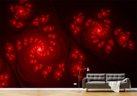 Abstract - Abstract 3D - Tapet Premium Canvas - Florile rosii abstract