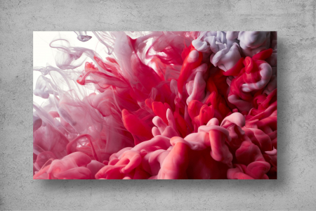 Tapet Premium Canvas - Fum colorat in gri si rosu abstract [1]