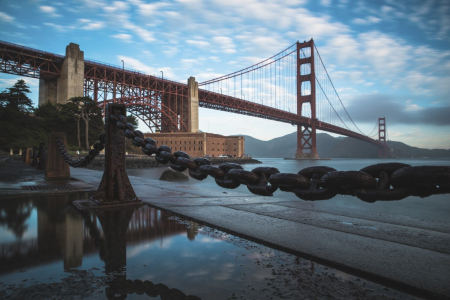 Tapet Premium Canvas - Golden gate [1]