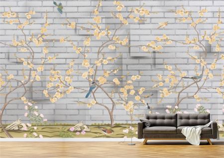 Flori - Tapet Premium Canvas - Gradina abstracta