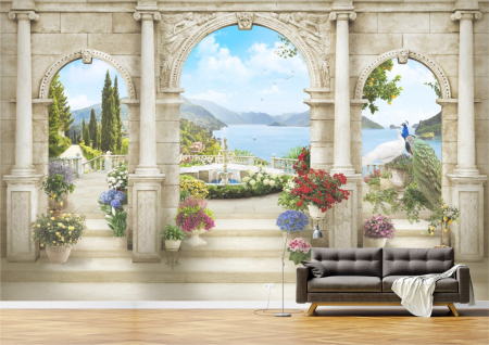 Peisaje - Tapet Premium Canvas - Gradina din curte