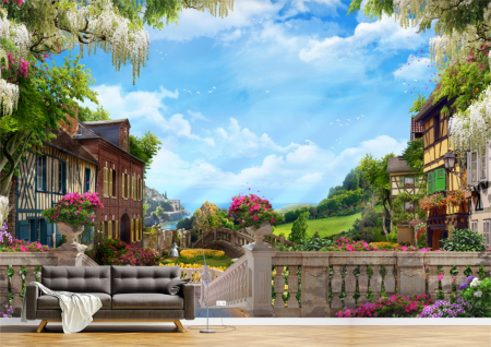 Peisaje - Tapet Premium Canvas - Gradina din oras