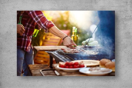 Tapet Premium Canvas - Gratar in familie [1]