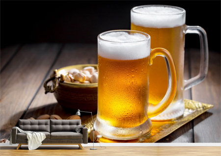 Food&drinks - Tapet Premium Canvas - Halbe de bere cu fistic