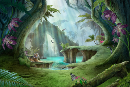 Tapet Premium Canvas - In jungla [1]