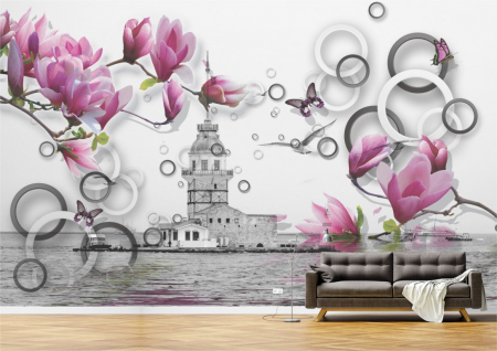Flori - Tapet Premium Canvas - Insula flori si ambarcatiuni