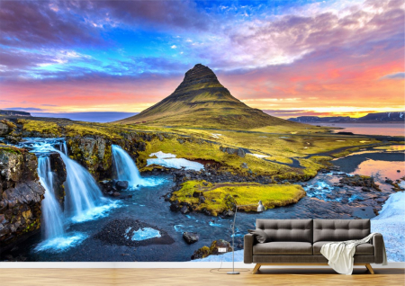 Peisaje - Tapet Premium Canvas - Insula Kirkjufell la rasarit