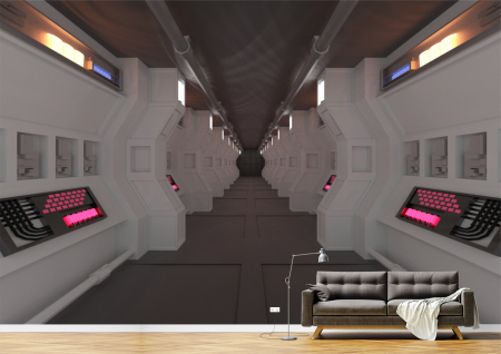 Copii - Tapet Premium Canvas - Interiorul navei spatiale