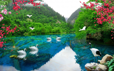 Tapet Premium Canvas - Lacul de la poalele muntilor [1]