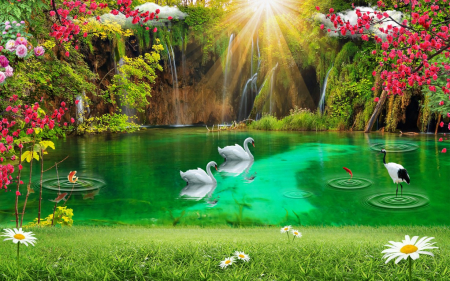 Tapet Premium Canvas - Lacul din padure [1]