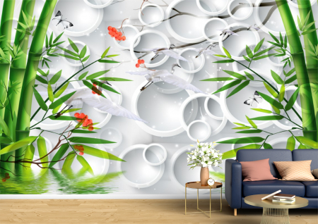 Abstract - Abstract 3D - Tapet Premium Canvas - Lebedele in zbor abstract