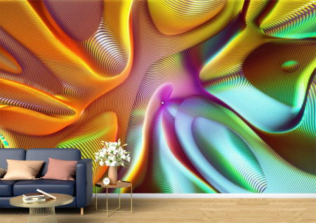 Abstract - Abstract 3D - Tapet Premium Canvas - Linii culori si forme abstract