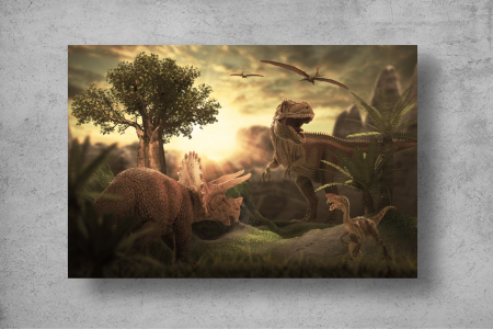 Tapet Premium Canvas - Lumea dinozaurilor abstract [1]