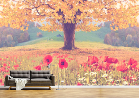 Peisaje - Tapet Premium Canvas - Macii si copacul