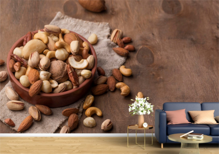 Food&drinks - Tapet Premium Canvas - Migdale nuci si fistic