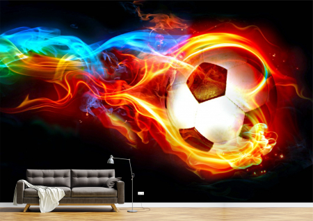 Abstract - Abstract 3D - Tapet Premium Canvas - Mingea de fotbal abstract
