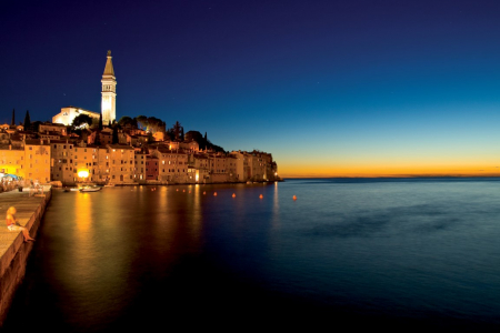 Tapet Premium Canvas - Noapte feerica in port [1]