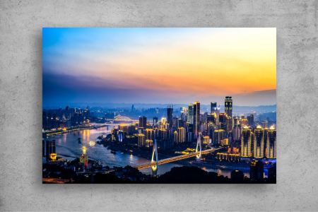 Tapet Premium Canvas - Oras din China la rasarit [1]