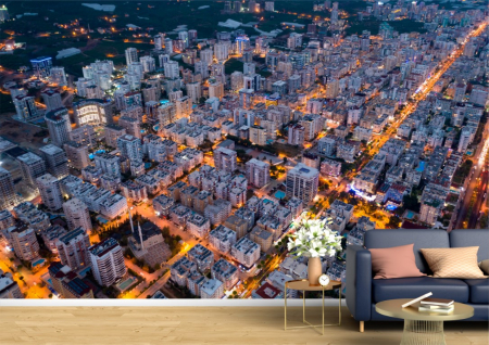 Urbane - Tapet Premium Canvas - Orasul aglomerat la miezul noptii