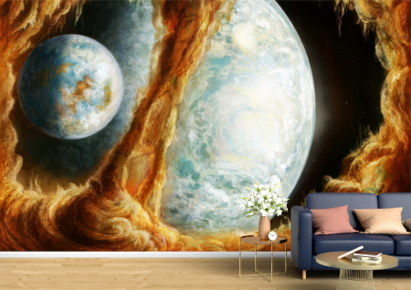 Abstract - Abstract 3D - Tapet Premium Canvas - Pamantul 3d abstract in dublu exemplar