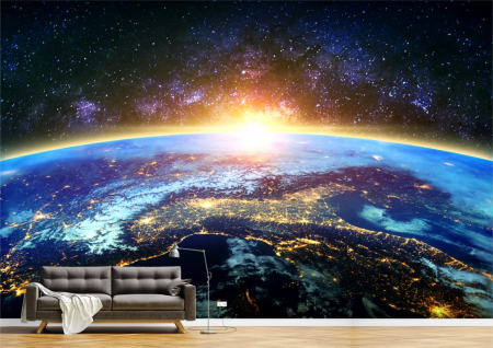 Abstract - Abstract 3D - Tapet Premium Canvas - Pamantul si galaxia